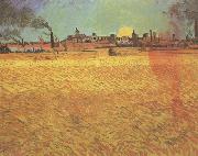 Vincent Van Gogh Sunset:Wheat Fields near Arles (nn04) oil painting picture wholesale